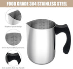 Milk Frothing Pitcher, 20oz Milk Frother Cup 304 Stainless Steel Steaming Pitcher with Art Pen Milk Coffee Jug Cup with Heat-resistant Handle and Scale