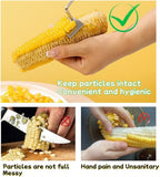 Corn Peeler for Corn on the Cob,Corn Peeler,Corn on The Cob Remover,Stainless Steel corn cob stripper,Quickly Shucking Corn Kernel Remover Tool,Suitable for kitchen and Picnic Enthusiasts (1)