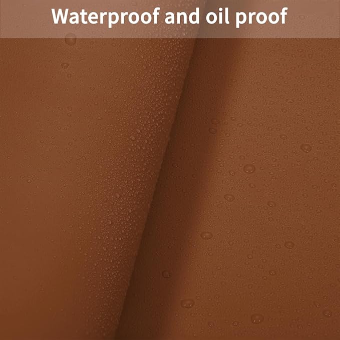 Leather Table Cover,1.8mm Thick,12x96 Inch Table Protector,Glass Table Protector,Table Sticker Cover,Desk Covers On Top of Desks.(Brown+Gray,12x96)