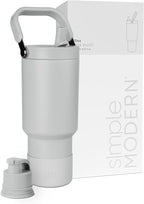 Simple Modern Trek Pivot | 30oz Flip Straw Tumbler with Handle | Water Bottle & Boot | Interchangeable Straw & Chug Lids | Insulated Stainless Steel Jug | Gym Sports Outdoors | Ice Gray