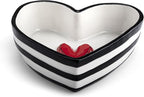 DEMDACO Heartful Home by Tracy Pesche Collection Red Heart with Black Trim Medium 6.25 x 6 Stoneware Tabletop Candy Dish Cookie Canister