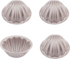CHEFMADE Mini Madeleine Cake Pan Set, 3-Inch 4Pcs Non-Stick Spherical Shell Madeline Bakeware for Oven and Instant Pot Baking (Champagne Gold)