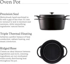 Vermicular Oven Pot | Non-Toxic Enameled Cast Iron Pot | 18cm (1.8 Qt) | Oven-safe | Induction-compatible | Dutch Oven | Made in Japan | Serves 1-2 | Matte Black