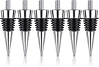 6 Pieces Metal Bottle Stopper 16 x 3/8 Blank Stainless Steel Wine Bottle Stopper Kit Reusable Wine Saver Corks Chrome Bottle Stopper Set Hardware for Wedding Wine Party Bar Turning