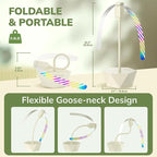 Grete Gotye Portable Battery Powered Fly Fans for Tables Up to 15 Hours Working Time, 4-Pack Indoor Outdoor Food Fan with Flexible Goose-Neck Blades for Home Restaurant Party Picnic Patio BBQ, Beige