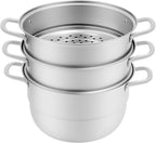 5-Layer Steamer Stackable Steam Cooker, 304 Stainless Steel Steamer with Stackable Pan and Lid, 23.6inch Multi Tier Cookware Pot for Cooking Dumplings, Steamed Buns