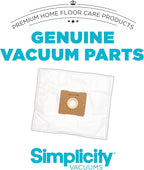 Simplicity Vacuums SZH-6 Jill Canister Vacuum Replacement Bags with Certified Hepa Media, Fits with Simplicity Jill, Jack, and Snap Bagged Vacuum Canister Models, Type Z Bags, 6-pack Set