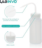 6pcs of Economy Wash Bottles, Vol.500ml (17oz), Wide-Mouth, Self-Venting Safety Wash Bottles, LDPE Material, IN-WBW500