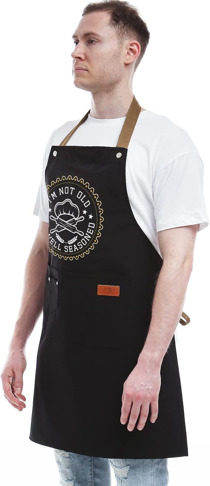 REHAVE Kitchen Gifts For Men, Women, Gifts for Mom, Gifts for Dad, Husband, Boyfriend, Brother, Wife, Girlfriend, Unique Birthday Gifts, Humor Apron for friends, Bff, Kitchen Chef Aprons Baking Gifts