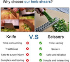 5 Blade Herb Scissors Kitchen Herbs Shears Cutter Set Multipurpose Cutting Shear with 5 Stainless Steel Blades & Safety Cover & Cleaning Comb Salad Sizzors Cilantro Chive Parsley Scissors (Blue Black)