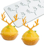 Hollow Leaf Silicone Mold Chocolate Candy 3D Hollow Leaf Candy Mold Food Cooking Meals Decorations Fondant Mold Polymer Clay Molds (Deer Horn K_10.32x3.12x0.12inch)