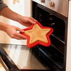 2 Pcs Star Shaped Cake Pans, 8 Inch Silicone Cake Molds, Silicone Baking Mold, Flexible Nonstick Baking Pans for Cakes, Cheese Cakes and Chocolate Cake, Red