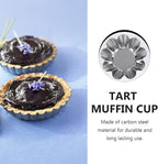Unomor 6pcs Reusable Stainless Steel Tart and Cupcake Molds Baking Pans for Muffins Pies and Desserts Silver Kitchen Bakeware