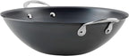 Anolon Everlast N2 Carbon Steel Wok/Stir-Fry Pan, Compatible with All Cooktops, Metal Utensil Safe, 14 Inch - Black