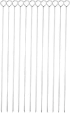 12 Inch Barbecue Skewers, Stainless Steel BBQ Skewers, Shish Kebab Kabob Skewers 12Pcs