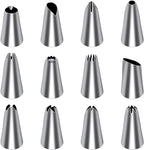 Tamodan Piping Bags and Tips, Cake Piping Bags and Tips Suitable for Beginners Included 100PCS 16 Inch Disposable Piping Bags with 12 Piping Tips Set, 2 Coupler and 1 Reusable Pastry Bags