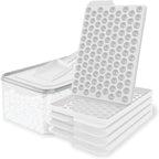 WIBIMEN Mini Ice Cube Trays, Small Tiny Round Pebble Crushed Nugget Ice Trays for Freezer with Lid - Chilling Drinks Coffee Juice(4 Pack/0.55In - White)