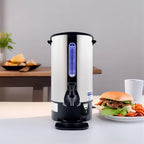Commercial Electric Kettle Warmer Stainless Steel Hot Water Dispenser Hot Water Boiler And Warmer with Faucet Quick-Temp or Boil for Tea Coffee 1500W 23 Liter Capacity