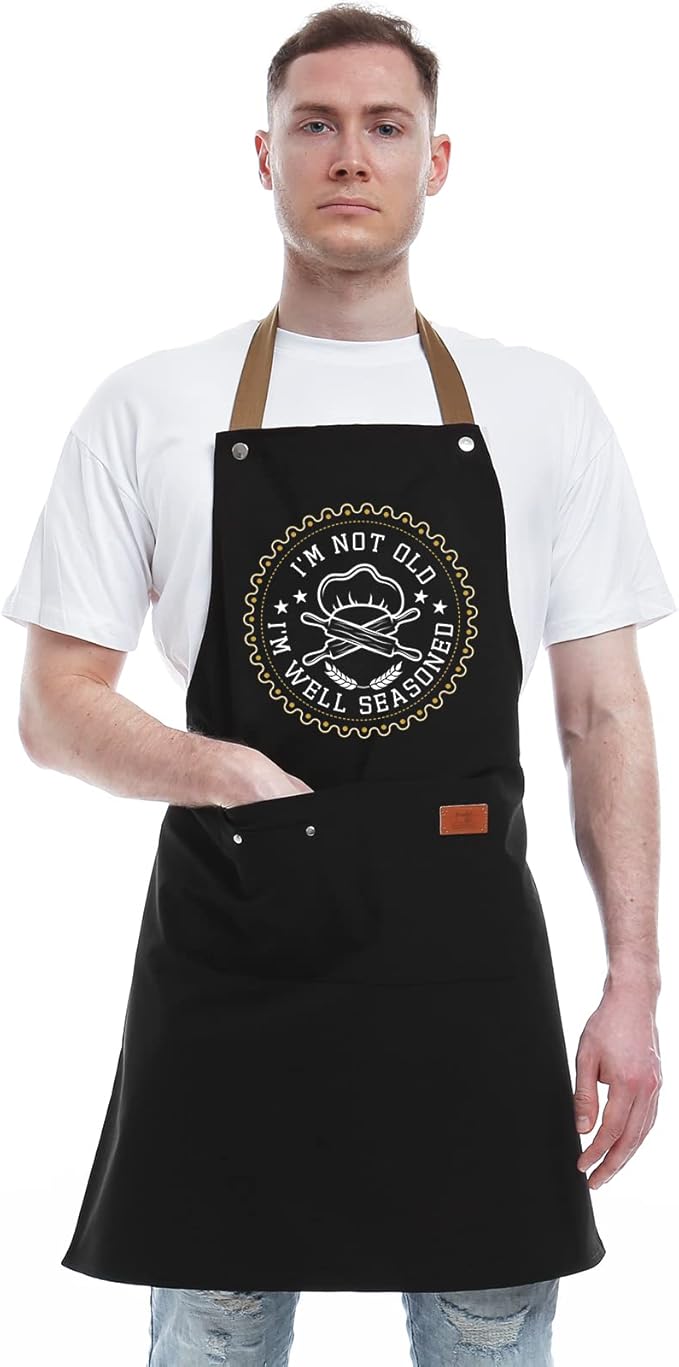 REHAVE Kitchen Gifts For Men, Women, Gifts for Mom, Gifts for Dad, Husband, Boyfriend, Brother, Wife, Girlfriend, Unique Birthday Gifts, Humor Apron for friends, Bff, Kitchen Chef Aprons Baking Gifts