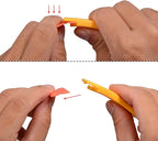EHDIS 1.5" Plastic Razor Scraper Tool with 10pcs Double Edged Blades for Adhesive Remover,Removing Labels Stickers Decals Taping on Glass Windows(Yellow)