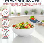 Kitchen Tongs for Cooking with Silicone Tips, Heat Resistant Tongs for Serving Food, 7-Inch, 9-Inch, 12-Inch Locking Silicone Tong, Set of 3 Salad Tong, Mulitcolor Kitchen Utensils