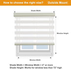 Persilux Cordless Zebra Blinds for Windows Free-Stop Roller Shades (71" W X 72" H, Cream) Dual Layer Light Cintrol for Day and Night, Light Filtering Sheer Shades for Home, Easy to Install