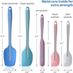 Wanbasion 5 Piece Premium Silicone Spatula Set Heat Resistant, Colorful Rubber Baking Spatula Set, Kitchen Spatula Set Dishwasher Safe for Nonstick Cookware Cooking Mixing Multicolor-6