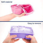 Silicone Ice Cube Trays 3 Pack - Large Size Silicone Ice Cube Molds with Leak Proof Removable Lid Square Ice Cube Tray And BPA Free for Cocktail,Whiskey, Stackable Flexible Ice