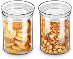 ZENS 27oz Glass Jars with Airtight Lid Set of 2, Clear Glass Storage Containers, Glass Kitchen Canisters with Airtight Lids, Coffee Jars for Brown Sugar, Pantry Organization
