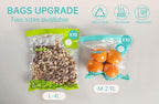 Vacuum Sealer Bags for Food, 20 PCS Reusable Sous Vide Bags BPA Free, Vacuum Zipper Bag with Universal Air Valve,2 Sizes Food Storage Bag for Meal Prep.