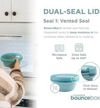 U Konserve Platinum Silicone Food Storage Bento Box Dual Seal Container - Leak Proof, Shatter Proof, Dishwasher Safe, Plastic Free - 20oz (Seafoam)