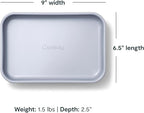 Caraway Nonstick 9” x 6.5” Small Rectangle Baking Pan Duo – Non-Toxic, PTFE & PFOA Free – Aluminized Steel Core – Deep Ceramic Baking Pan for Casseroles, Lasagna & More - Cream