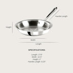 All-Clad D3 10 Inch Stainless Steel Frying pan, 3-Ply Stainless Steel Pan, Induction, Oven Broiler Safe 600F Skillet, Professional Cookware, Silver