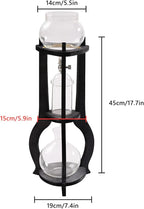 Cold Brew Drip Coffee Maker, 600ml/20.29 Ice Coffee Brewer Machine Cold-Drip Coffee Tower with Glass Container Wood Stand for Home Office