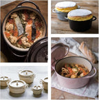 Vermicular Oven Pot | Non-Toxic Enameled Cast Iron Pot | 26cm Shallow (3.9 Qt) | Oven-safe | Induction-compatible | Dutch Oven | Made in Japan | Serves 3-4 | Pearl Brown