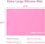 Gartful Extra Large Silicone Mats for Countertop, 28" by 20" Multipurpose Mat, Counter Table Protector, Desk Saver Pad, Placemat Nonstick Nonskid Heat-Resistant Pad, Pink, 2PCS