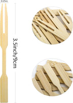 [2 Packs of 110 PCS] 3.5 inch Appetizer Picks, Prong Mini Fork for Appetizers, Cocktail Forks Appetizer Forks, Bamboo toothpicks for Appetizer, Wooden Food Picks for Fruit, Charcuterie Accessories.