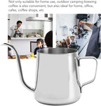Pour Over Coffee Kettle, Stainless Steel Gooseneck Spout Pour Over Coffee Kettle Long Narrow Drip Spout Coffee Tea Pots for Pour Over Coffee, Home Brewing, Camping (8.5oz, Silver)