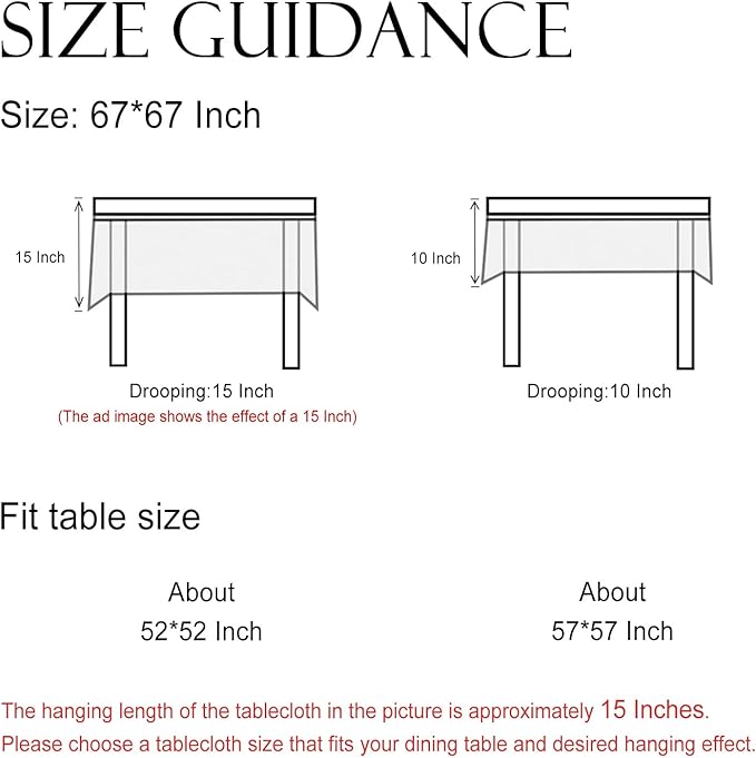 ISAENNE Designer Bohemian Floral Square Tablecloth,Linen Colorful Table Cloth,Fall Wrinkle Resistant Decor Tablecloths for Dining Thanksgiving Kitchen Party Christmas,67"*67"-Estevan B