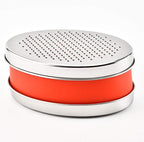 Stainless Steel Cheese Grater with Airtight Food Storage Container & Lid - Multi-Purpose Kitchen Tool for Grating Cheese, Vegetables, Ginger, and Citrus Fruits - Ideal for Home & Picnic Use