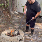 40'' Fire Tongs for Fire Pit Heavy Duty Firewood Grabber Tool Metal Log Grabber for Large Logs Rustproof Safely Moves Firewood Outdoor Bonfire Campfire