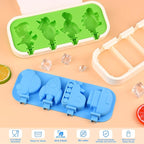 WMKGG Mini Cartoon Silicone Popsicle Molds for Kids, 2 PCS Popsicles Molds with Sticks and Lids, Stackable Small Ice Pop Mold,Rocket Dinosaur Car Ship Shape