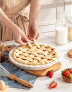 Ceramic Pie Pans for Baking 9 inch, 45 OZ Deep Dish Pie Pan, Quiche Baking Dish for Oven, Farmhouse Decor Pie Plate, Oven Safe, Set of 1, Off-White