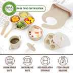 Silicone Baby Feeding Set, Baby Led Weaning Supplies, Baby Food Tableware Silicone Suction Plate, Bowl, Spoons, Fork, Waterproof Bib, Cup & Complementary Food Cake Mold, Baby Eating Utensils