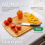 Organic Extra Large Bamboo Cutting Board with Lifetime Replacements –18 x 12 Inch Reversible Wooden Kitchen Chopping Board with Juice Groove – Used to Chop, Slice, Carve & Serve – by Greener Chef