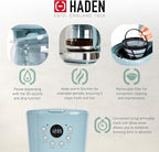 Haden Brighton Coffee Machine, 12 Cup Programmable Drip Coffee Maker with Auto Shut-Off Function and Reusable Washable Water Filter, Sky Blue & Chrome