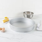 Restaurantware-Met Lux 16 x 3 Inch Straight-Sided Baking Tins, 12 Round Cake Pans - Oven-Ready, Freezable, Anodized Aluminum Round Baking Pans, Greaseproof, For Layer Birthday Cakes