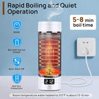 Portable Electric Kettle – Plug-in with Travel Bag, 450mL 304 Stainless Steel, 4 Preset Temp, Rapid Boiling, Auto Shut-Off & Boil-Dry Protection, Home Office Hotel Caravan Dorm Business Trip
