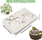 Succulent Fondant Molds, Tropical Plant Cake Decorating Mold for Baking Candy Chocolate Mousse Biscuit Dough Flower Paste Massecuite Sugar Craft Clay Resin