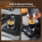 Mini Coffee Scale with Timer, Maestri House Rechargeable Espresso Scale, 2kg/0.1g Accurate Scale for Espresso and Pour-Over Coffee, Portable Digital Kitchen Scale with Automatic Timing-Black